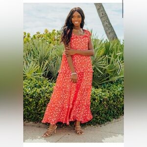 Buddy Love Libby Tie Shoulder Ruffle Maxi Dress